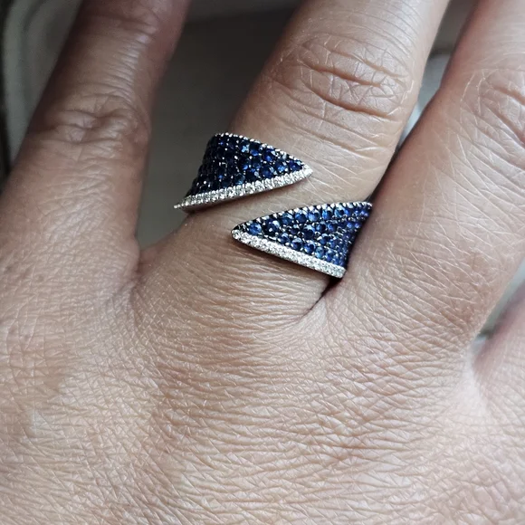 Gabriel&Co. Sapphire Bypass Ring - Picture 4 of 9